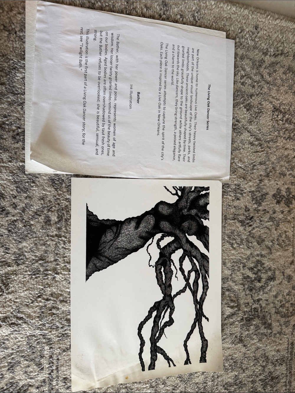 Black Tree Ink Art Print - Unbranded